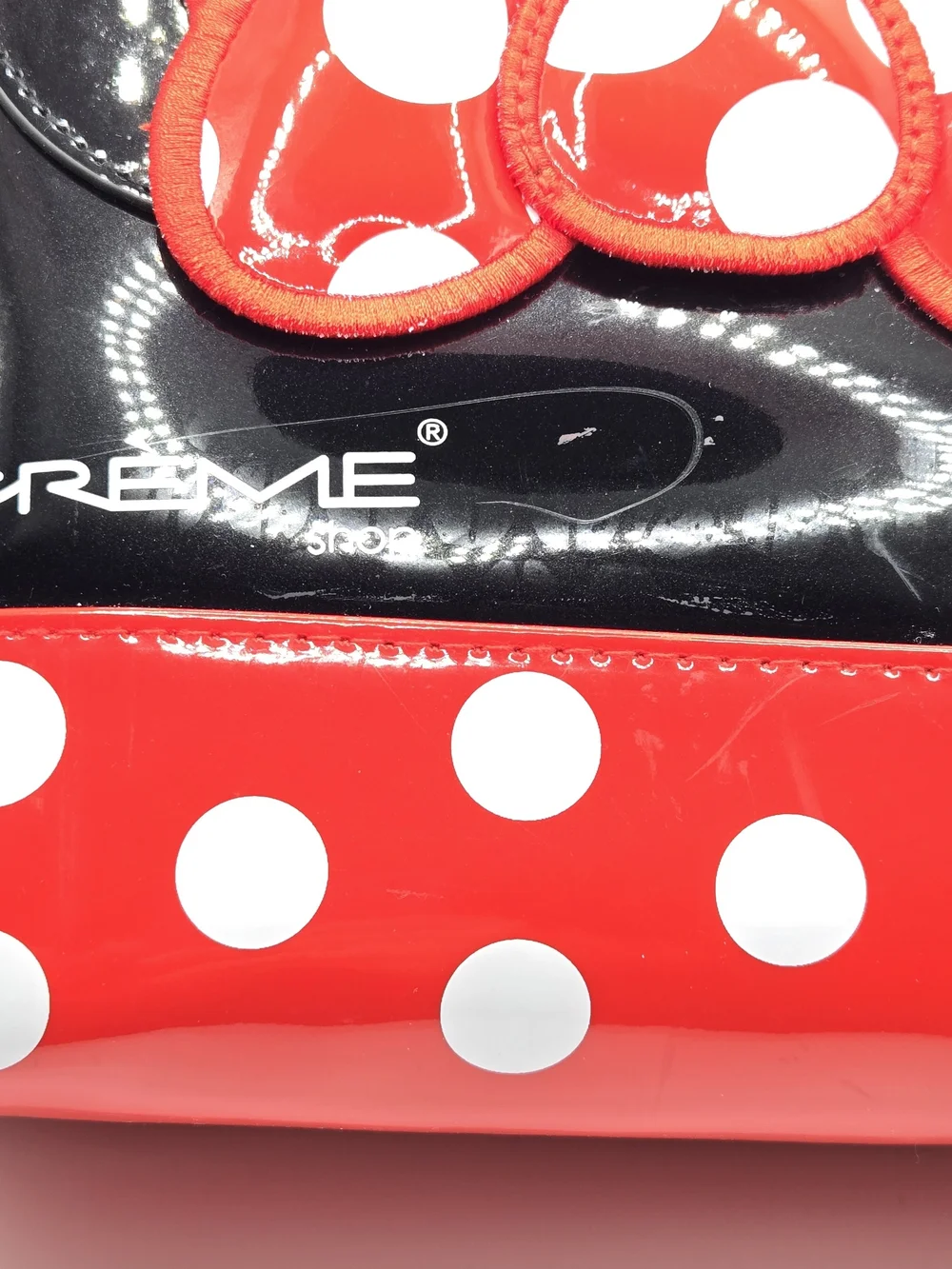 The Crème Shop x Minnie Mouse Black & Red Polka Dot Cosmetic Pouch